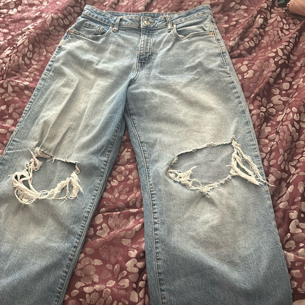 Wild fable brand. Size 10. Blue ripped baggy jeans.